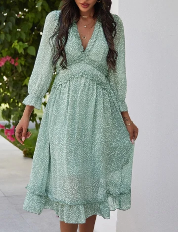 Rochie medie SHEIN, verde, M Verde