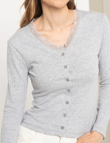 Bluza Jacqueline de Yong, gri, XL