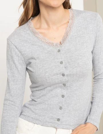 Bluza Jacqueline de Yong, gri, XL