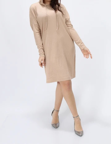 Rochie scurta Pieces, maro deschis, L Maro