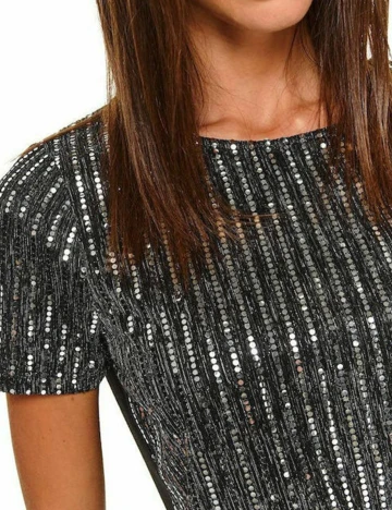 Rochie scurta Top Secret, argintiu, 38 Gri