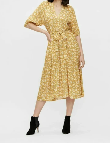 Rochie medie Object, mustar, 42