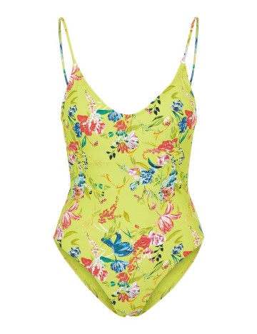 Costum de baie Pieces, verde neon, XS