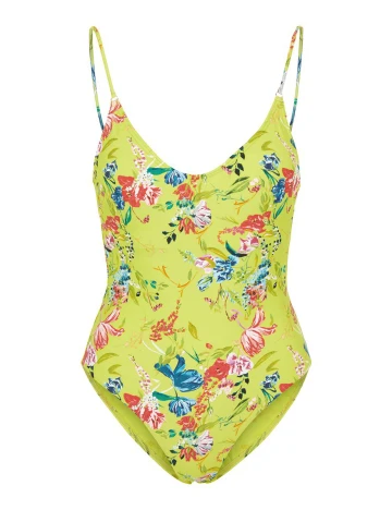 Costum de baie Pieces, verde neon, XS