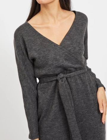 Rochie medie Vila, gri, S Gri