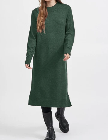 Rochie medie Vila, verde, XS
