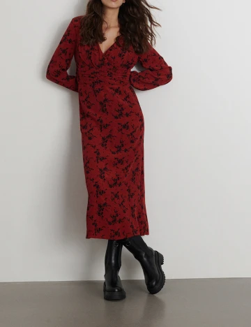 Rochie medie Reserved, visiniu, 34
