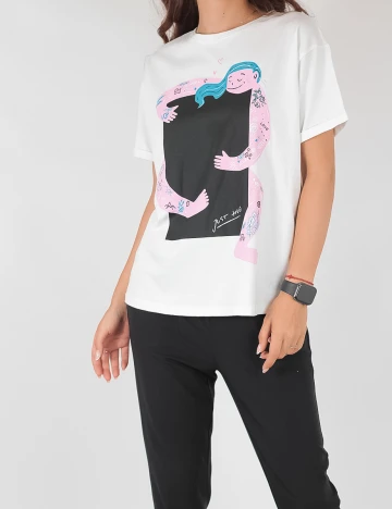 Tricou Reserved, alb, S