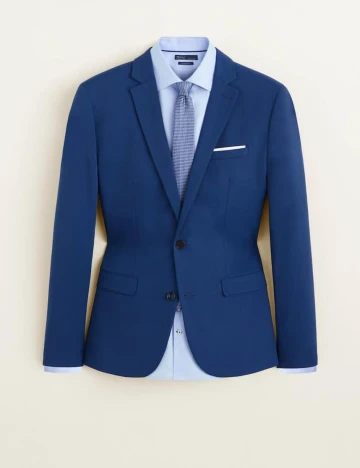 Sacou de costum super slim fit, albastru-cerneala, 44 Albastru