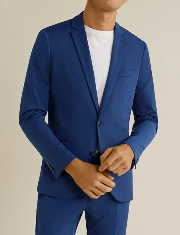 Sacou de costum super slim fit, albastru-cerneala, 44 Albastru