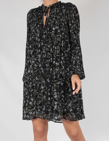 Rochie scurta Reserved, negru floral, 34