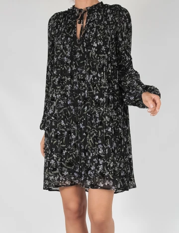 Rochie scurta Reserved, negru floral, 34