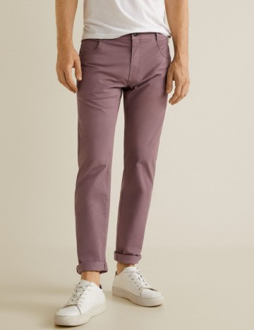 Pantaloni slim-fit 5B bumbac, lavanda, 36