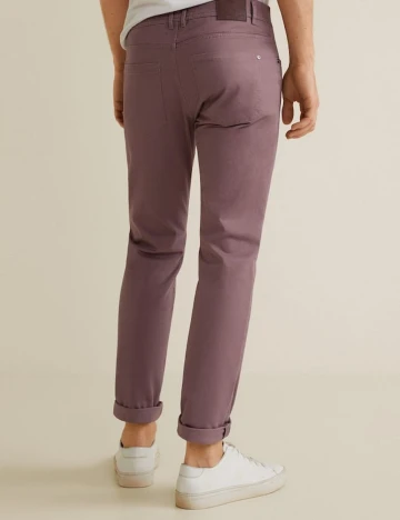 Pantaloni slim-fit 5B bumbac, lavanda, 36 Mov