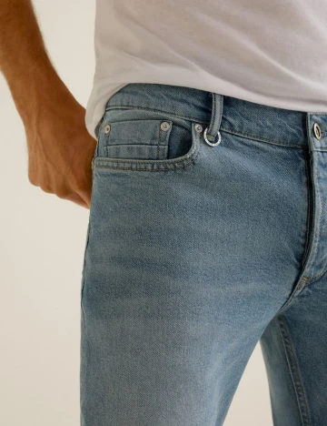 Blugi Tim slim fit vintage de culoare deschisa, albastru vintage deschis, 36