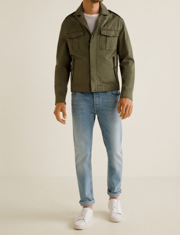 Blugi Tim slim fit vintage de culoare deschisa, albastru vintage deschis, 36