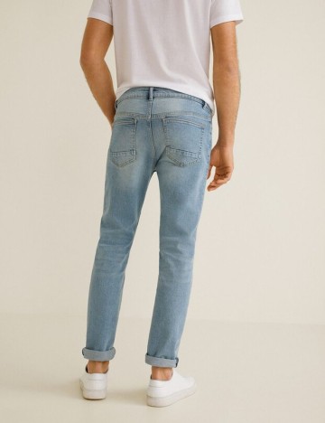 Blugi Tim slim fit vintage de culoare deschisa, albastru vintage deschis, 36