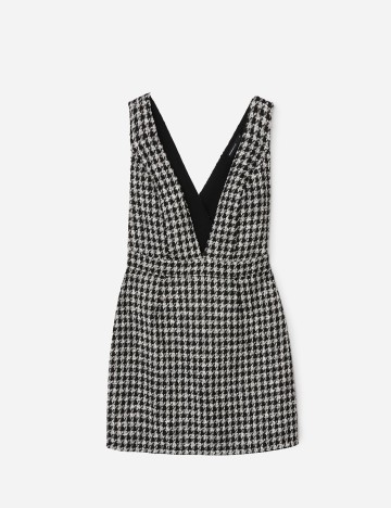 Rochie scurta House Brand, alb-negru, M