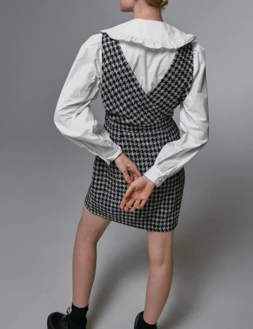 Rochie scurta House Brand, alb-negru, M Alb