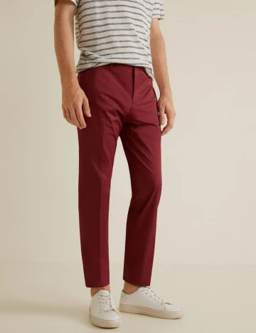 Pantaloni slim fit tip chino, albastru, 36