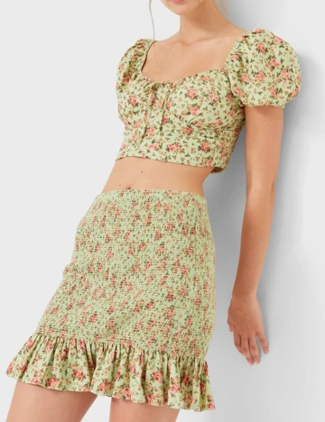 Fusta Stradivarius, verde, XS