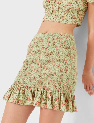 Fusta Stradivarius, verde, XS