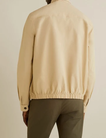 Geaca din bumbac cu talie elastica, bej foarte deschis, XS Galben