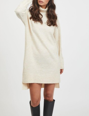 Rochie scurta Vila, crem, M