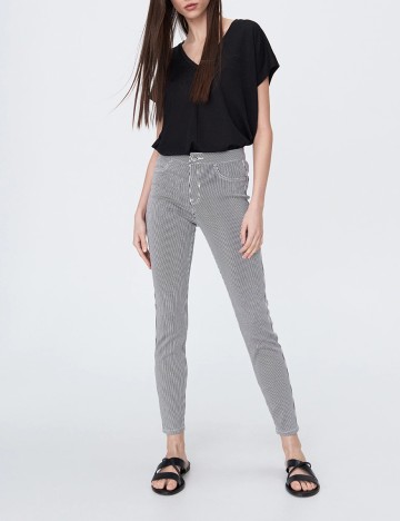 Pantaloni Sinsay, alb/negru, 38