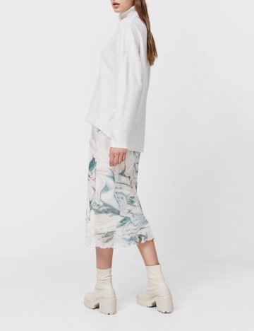 Fusta Stradivarius, crem, XS