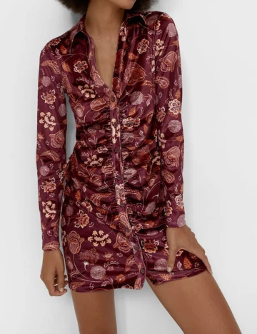 Rochie scurta Stradivarius, pruna, L