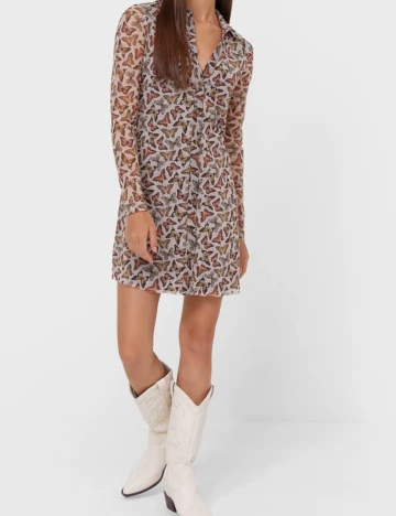 Rochie scurta Stradivarius, bej, S