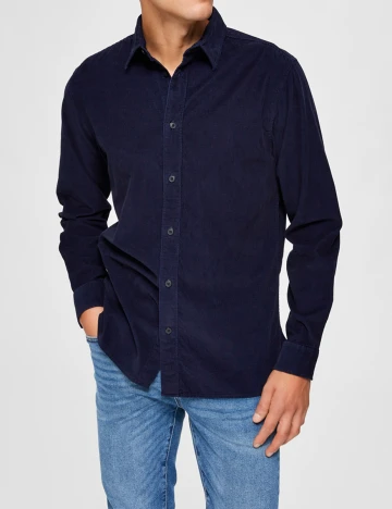Camasa Selected, bleumarin, S Albastru