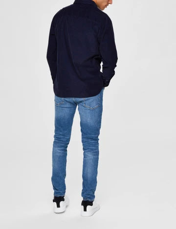 Camasa Selected, bleumarin, S Albastru