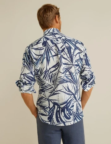 Camasa regular fit din bumbac&in, albastru, XXS