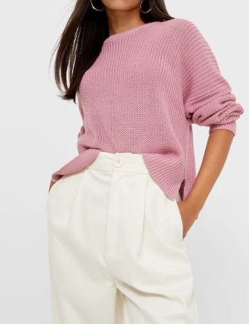 Pulover Stradivarius, roz, XS Roz