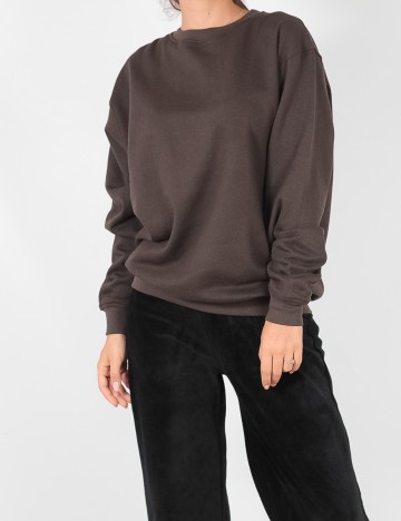 Bluza Well Worth UK, maro inchis, S