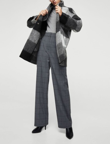 Palton model cocon textura, negru, XS