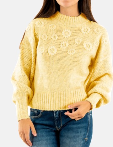 Pulover Jacqueline de Yong, galben, M