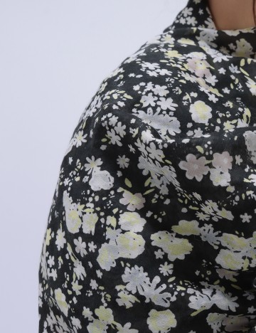 Esarfa Pieces, negru floral