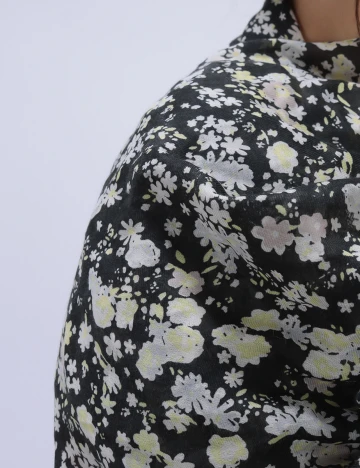 Esarfa Pieces, negru floral