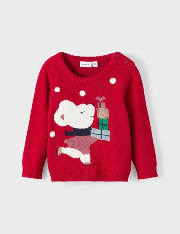 Pulover Name It, rosu, 4-6 LUNI Rosu