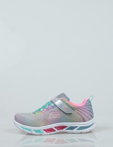 Adidasi cu luminite SKECHERS, gri, 32