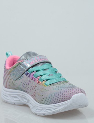 Adidasi cu luminite SKECHERS, gri, 32