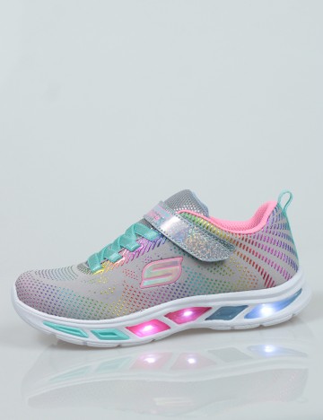 Adidasi cu luminite SKECHERS, gri, 32