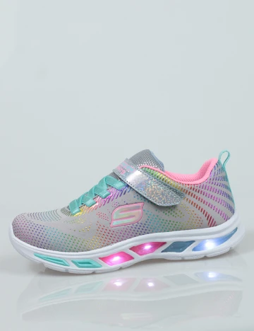 Adidasi cu luminite SKECHERS, gri, 32