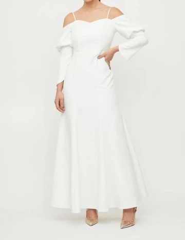 Rochie lunga Vila, alb, 34 Alb