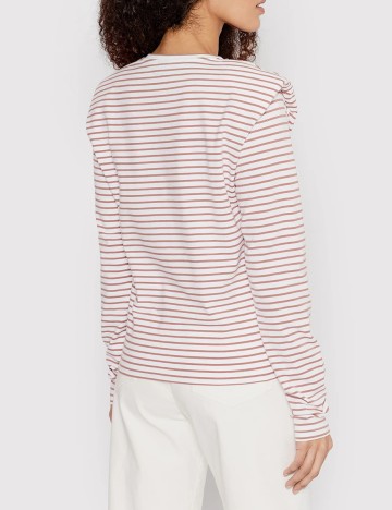 Bluza Pieces, alb/maro, S