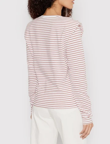 Bluza Pieces, alb/maro, S Alb