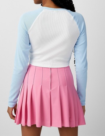 Top Neon&Nylon, alb/albastru, XL